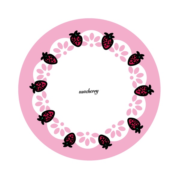 いちごレース - pink & black ♡SNS用アイコン