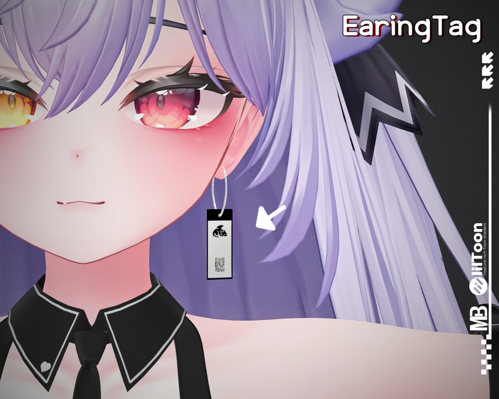 【VRCアクセ】 Earing Tag|タグ風ピアス