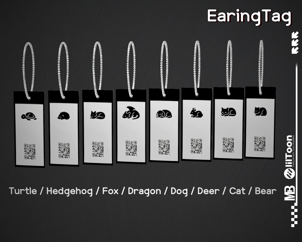【VRCアクセ】 Earing Tag|タグ風ピアス