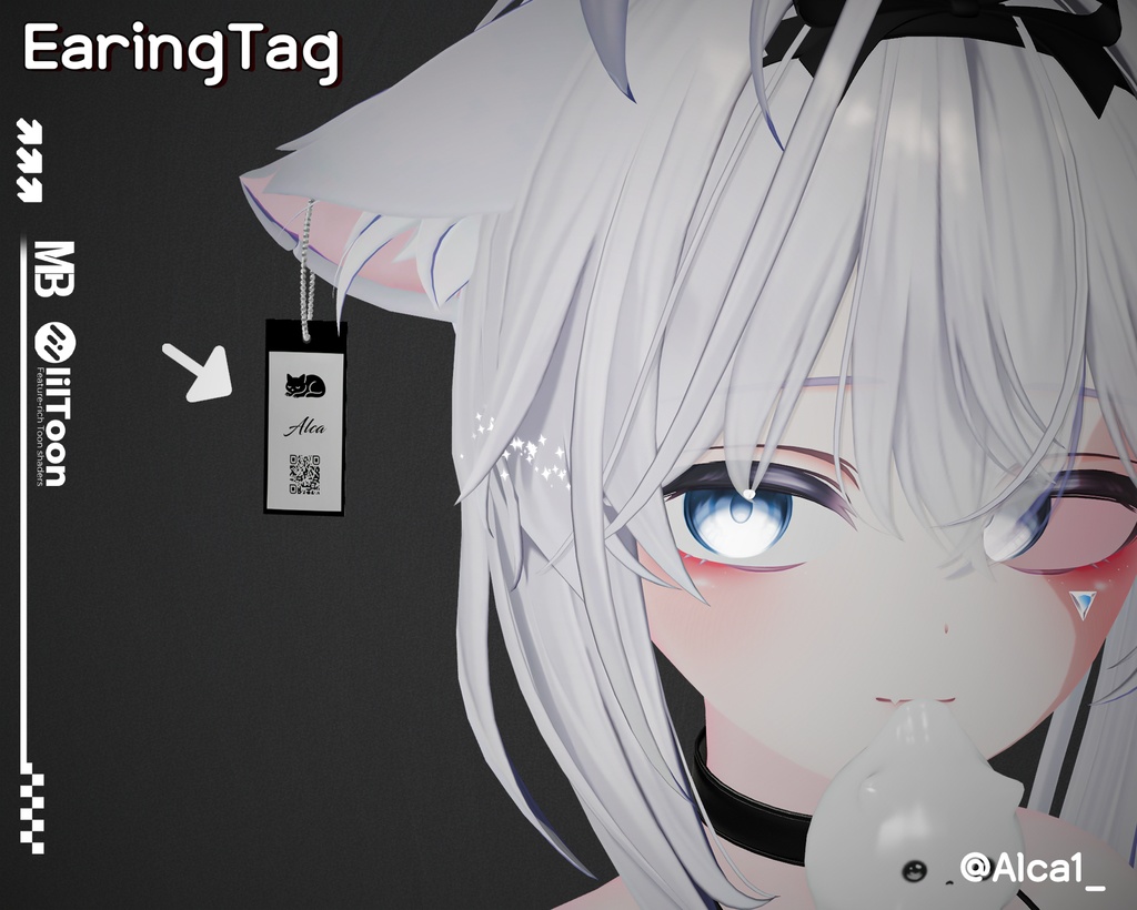 【VRCアクセ】 Earing Tag|タグ風ピアス