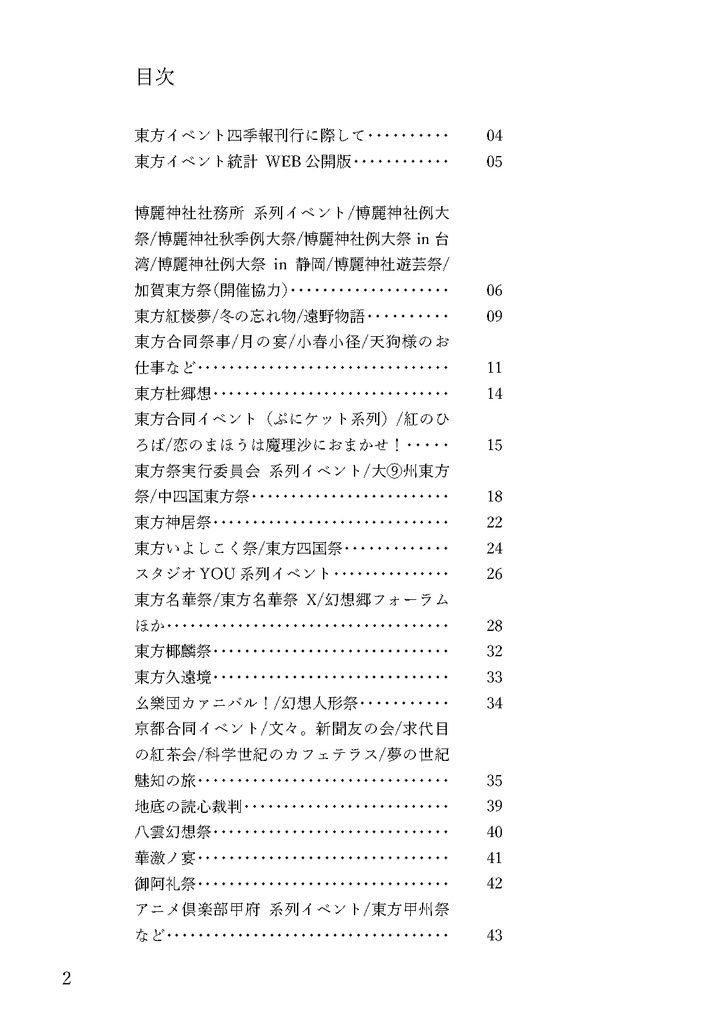 東方系同人誌即売会業界イベント四季報(日本国内版/Vol.10/2025年春号) The Market Data Book on Events of Touhou Project (Japanese Domestic Events Edition/Vol.10/Spring 2025)