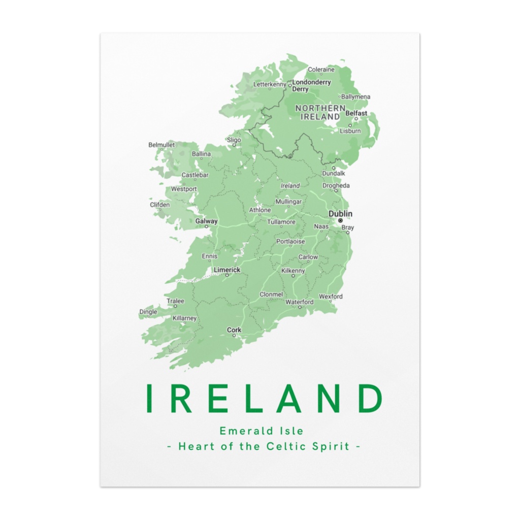 アイルランドマップポスター：IRELAND