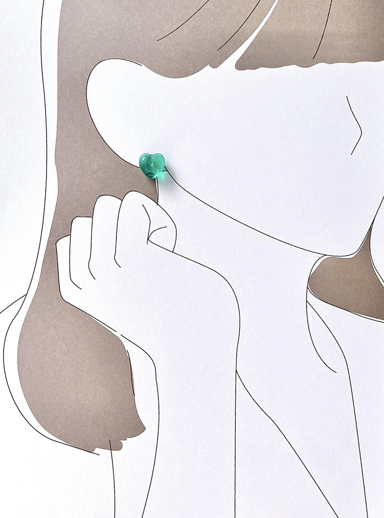 【ピュア】 クリアカラー 5種 ハート レディース ピアス ネックレス セット