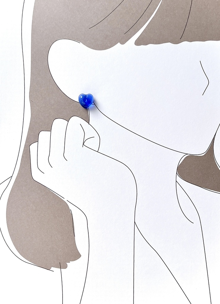 【ピュア】 クリアカラー 5種 ハート レディース ピアス ネックレス セット