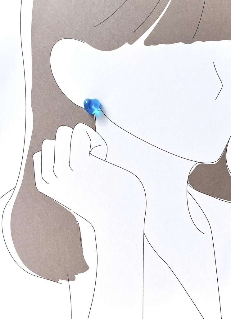 【ピュア】 クリアカラー 5種 ハート レディース ピアス ネックレス セット