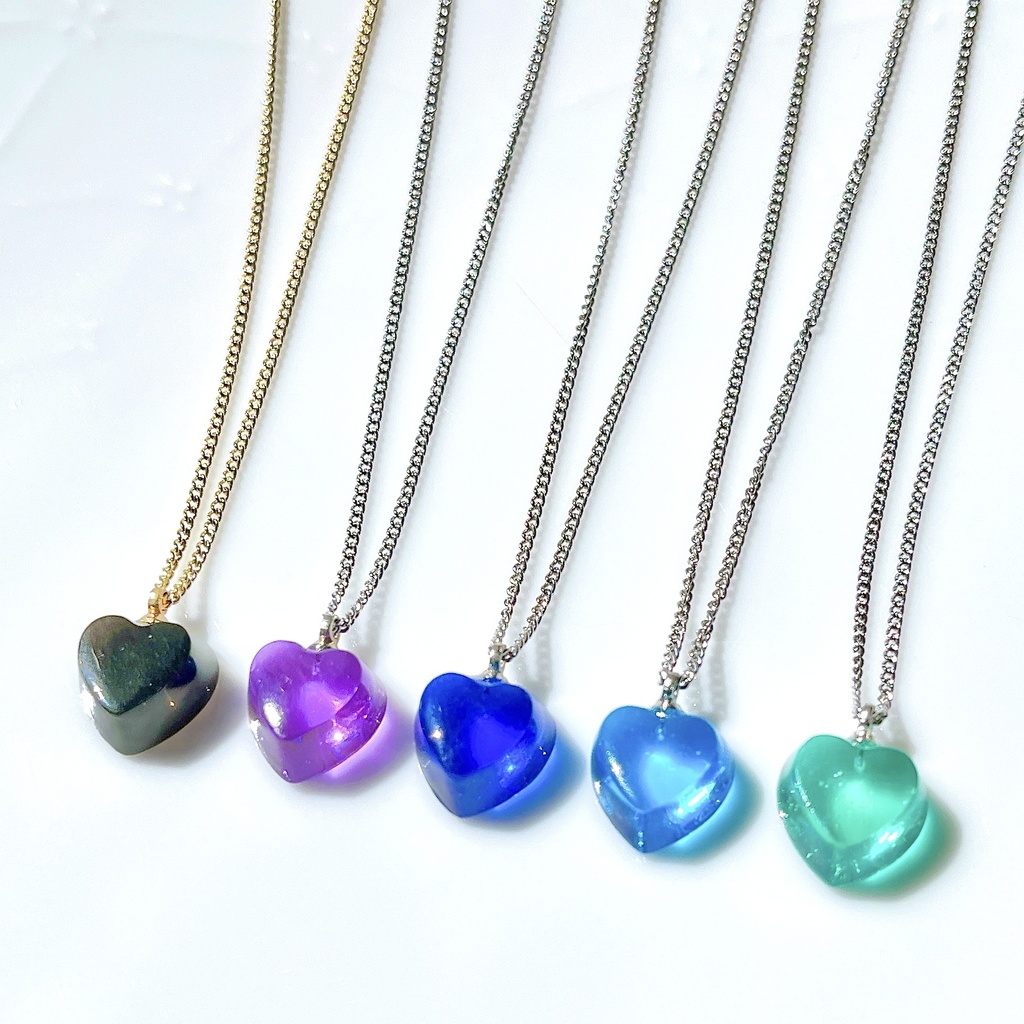 【ピュア】 クリアカラー 5種 ハート レディース ピアス ネックレス セット