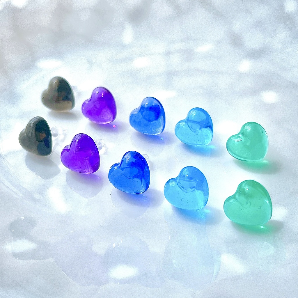 【ピュア】 クリアカラー 5種 ハート レディース ピアス ネックレス セット