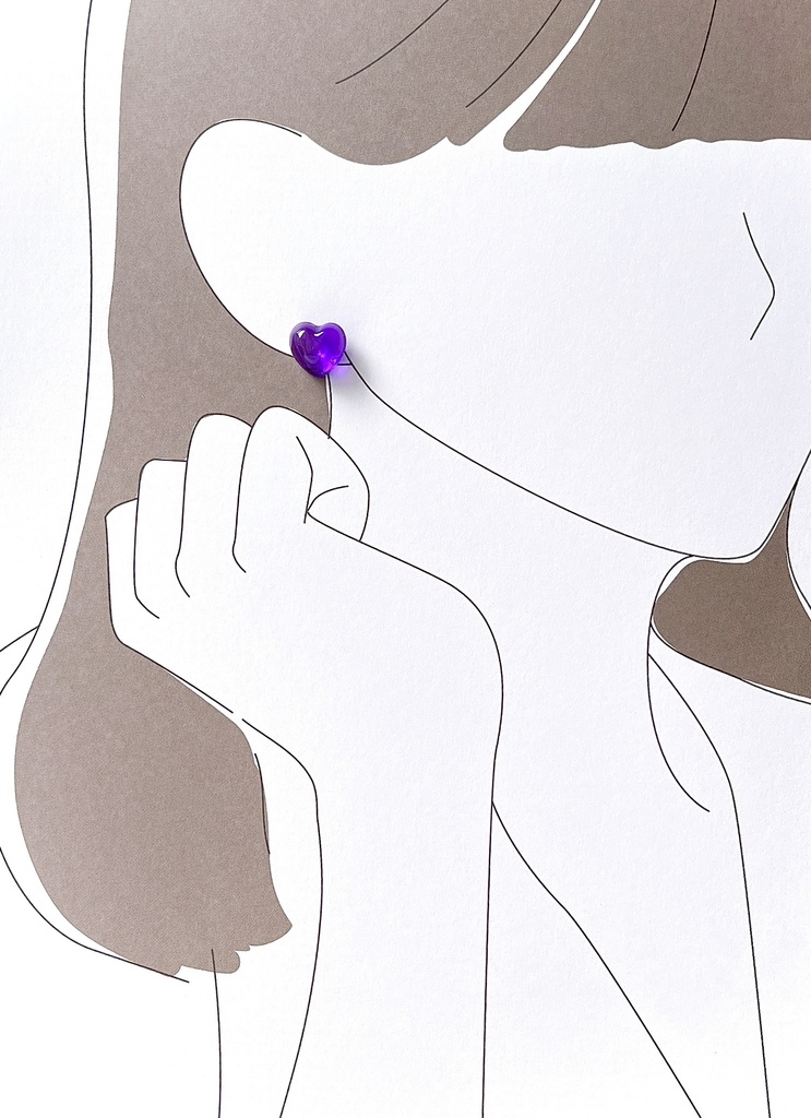 【ピュア】 クリアカラー 5種 ハート レディース ピアス ネックレス セット