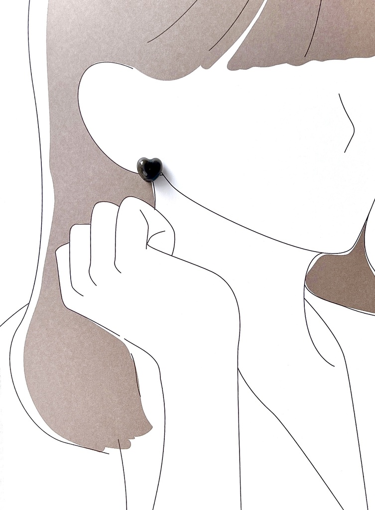 【ピュア】 クリアカラー 5種 ハート レディース ピアス ネックレス セット