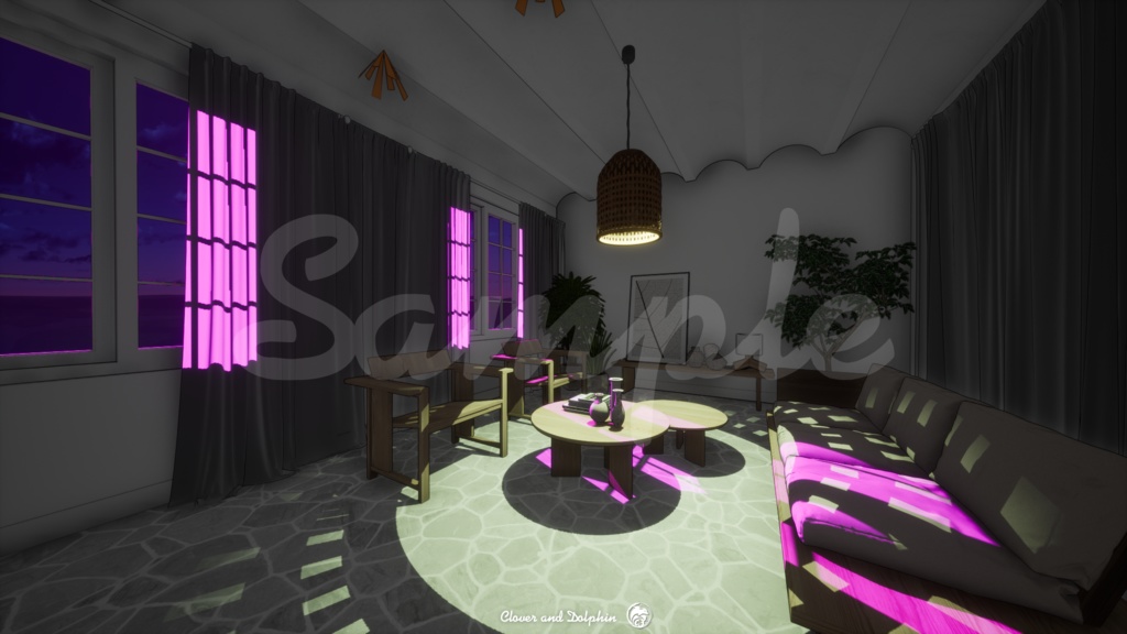 living room リビングルーム|背景画像セット【Vtuberさん向け】