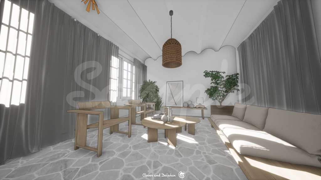 living room リビングルーム|背景画像セット【Vtuberさん向け】