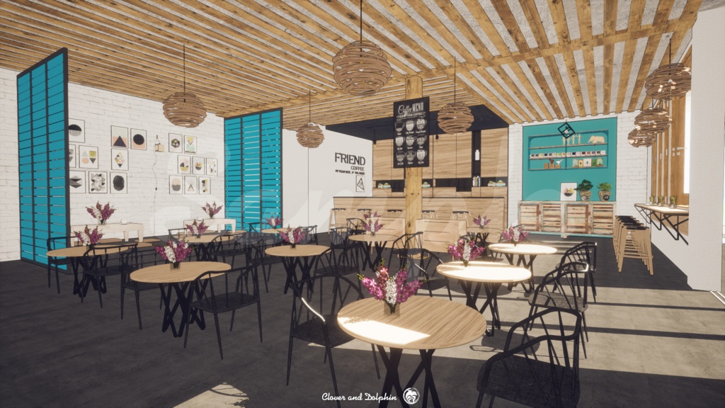 Friend Cafe カフェ|背景画像セット【Vtuberさん向け】