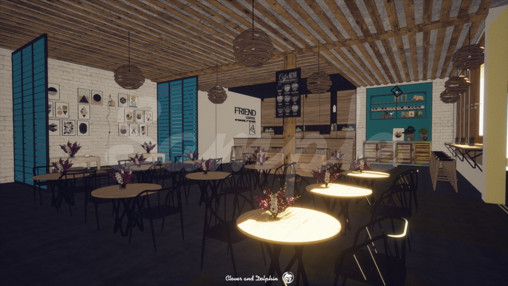 Friend Cafe カフェ|背景画像セット【Vtuberさん向け】