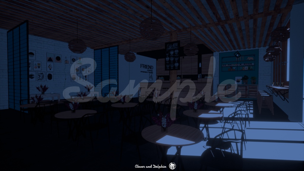 Friend Cafe カフェ|背景画像セット【Vtuberさん向け】