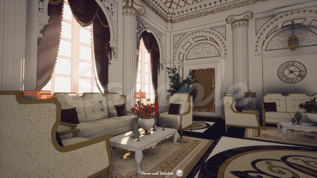 Victorian living room ビクトリア朝のリビングルーム|背景画像セット【Vtuberさん向け】