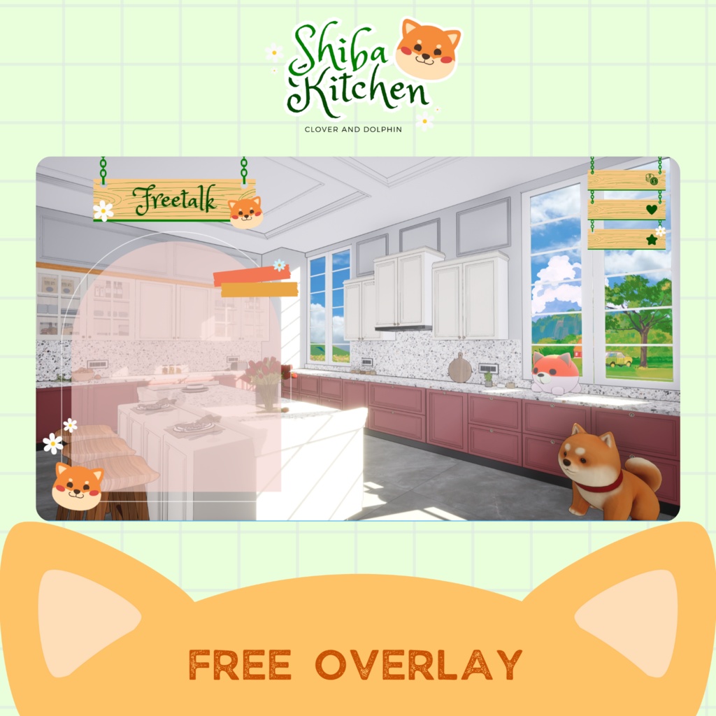 Shiba Kitchen 柴犬キッチン|背景画像セット【Vtuberさん向け】