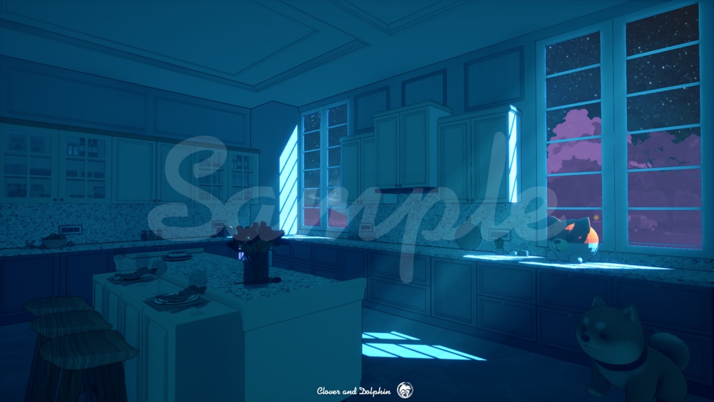 Shiba Kitchen 柴犬キッチン|背景画像セット【Vtuberさん向け】