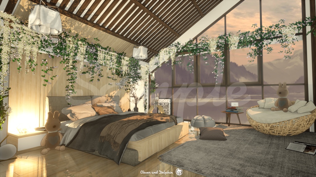 Rabbit Attic ウサギの屋根裏部屋|背景画像セット【Vtuberさん向け】