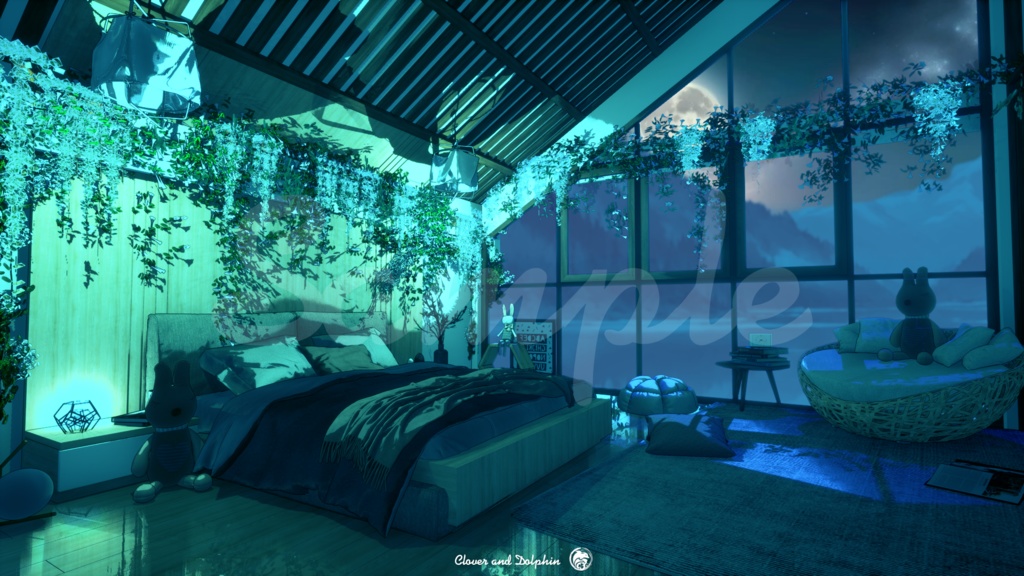 Rabbit Attic ウサギの屋根裏部屋|背景画像セット【Vtuberさん向け】