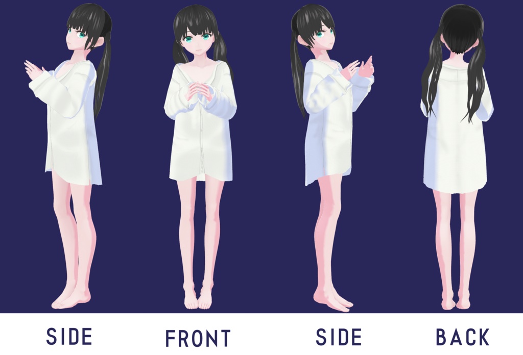 【基本無料】ビッグシルエット白シャツ【VRoid】