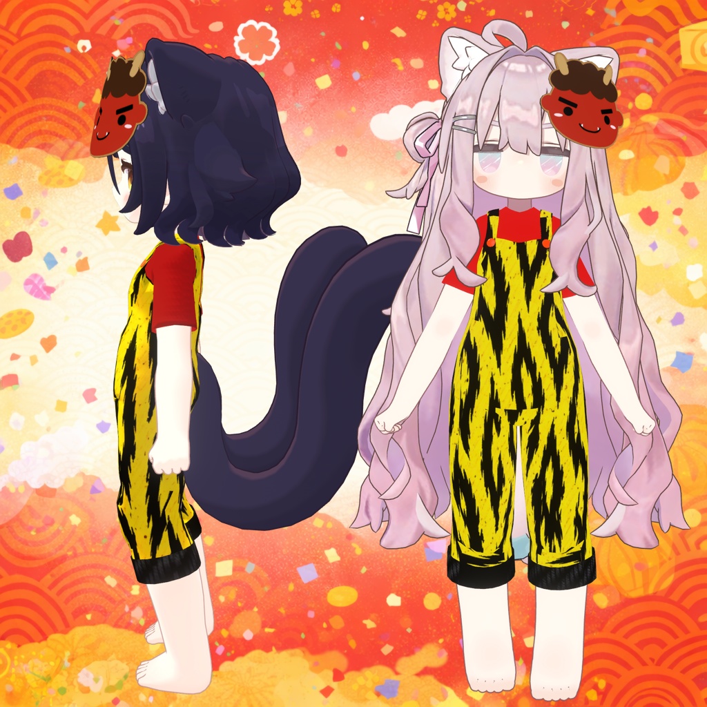 ⌛リリースセール中⌛まめ鬼サロペット【まめふれんず・えも妍・路地裏のネオ対応】