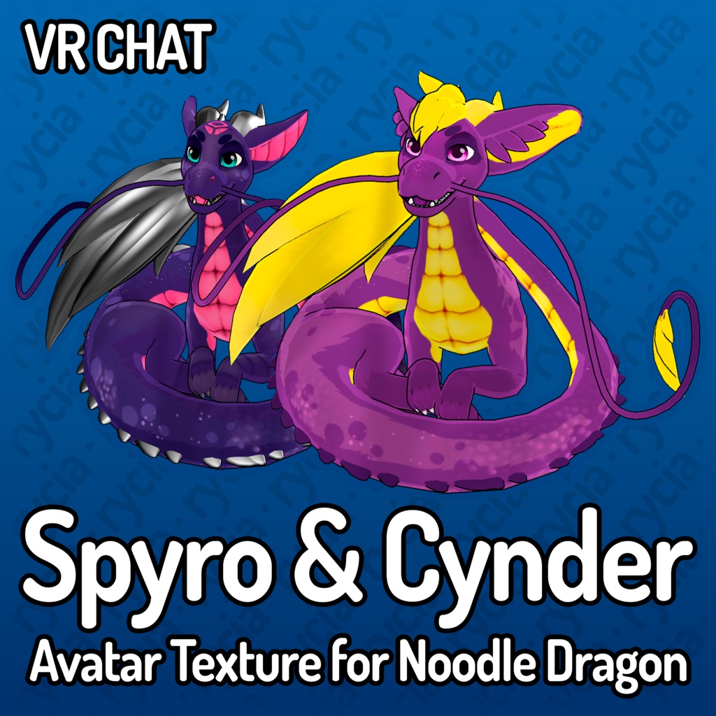 Spyro & Cynder Texture for Noodle Dragon (ヌードルドラゴンのスパイロ＆シンダーテクスチャ)