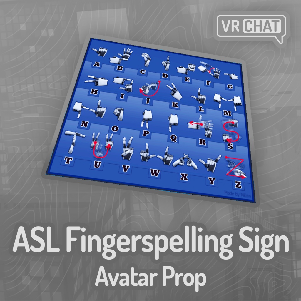 ASL Fingerspelling Sign Avatar Prop