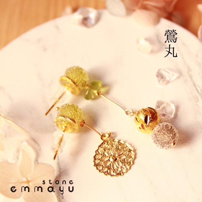 【鶯丸イメージ×天然石】ペリドットピアス【刀剣乱舞イメージアクセサリー】