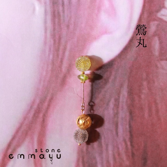 【鶯丸イメージ×天然石】ペリドットピアス【刀剣乱舞イメージアクセサリー】
