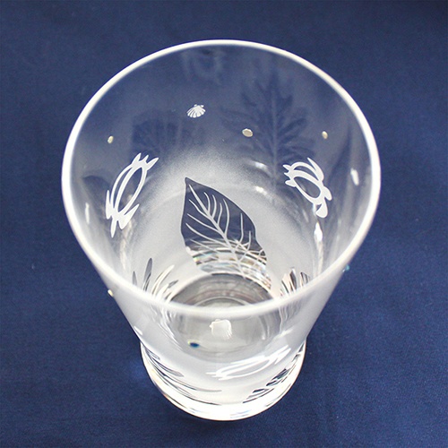 【ホヌと南国の葉っぱ】タンブラーグラス ★名入れ加工対応品(有料)