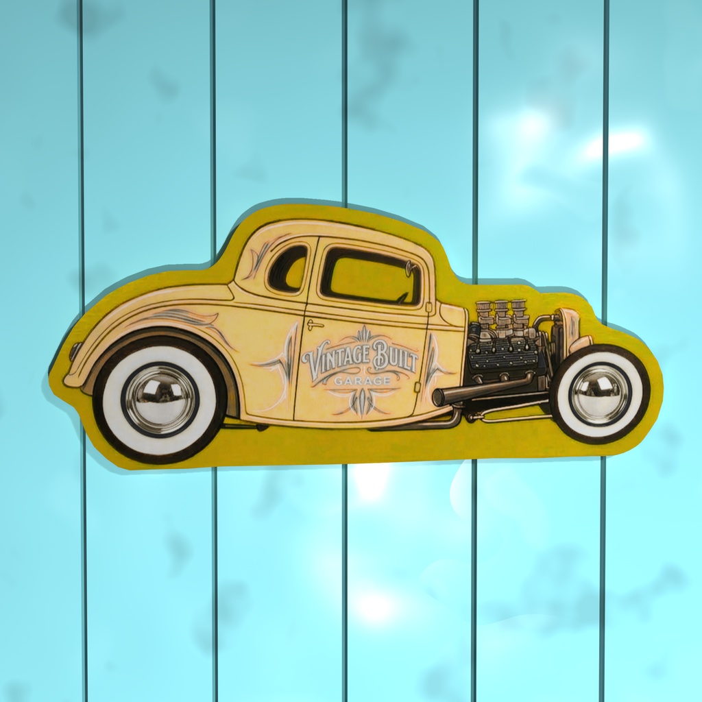 Hot Rod Wall Decor - Deuce Coupe Pinstripe paint <6 color types>