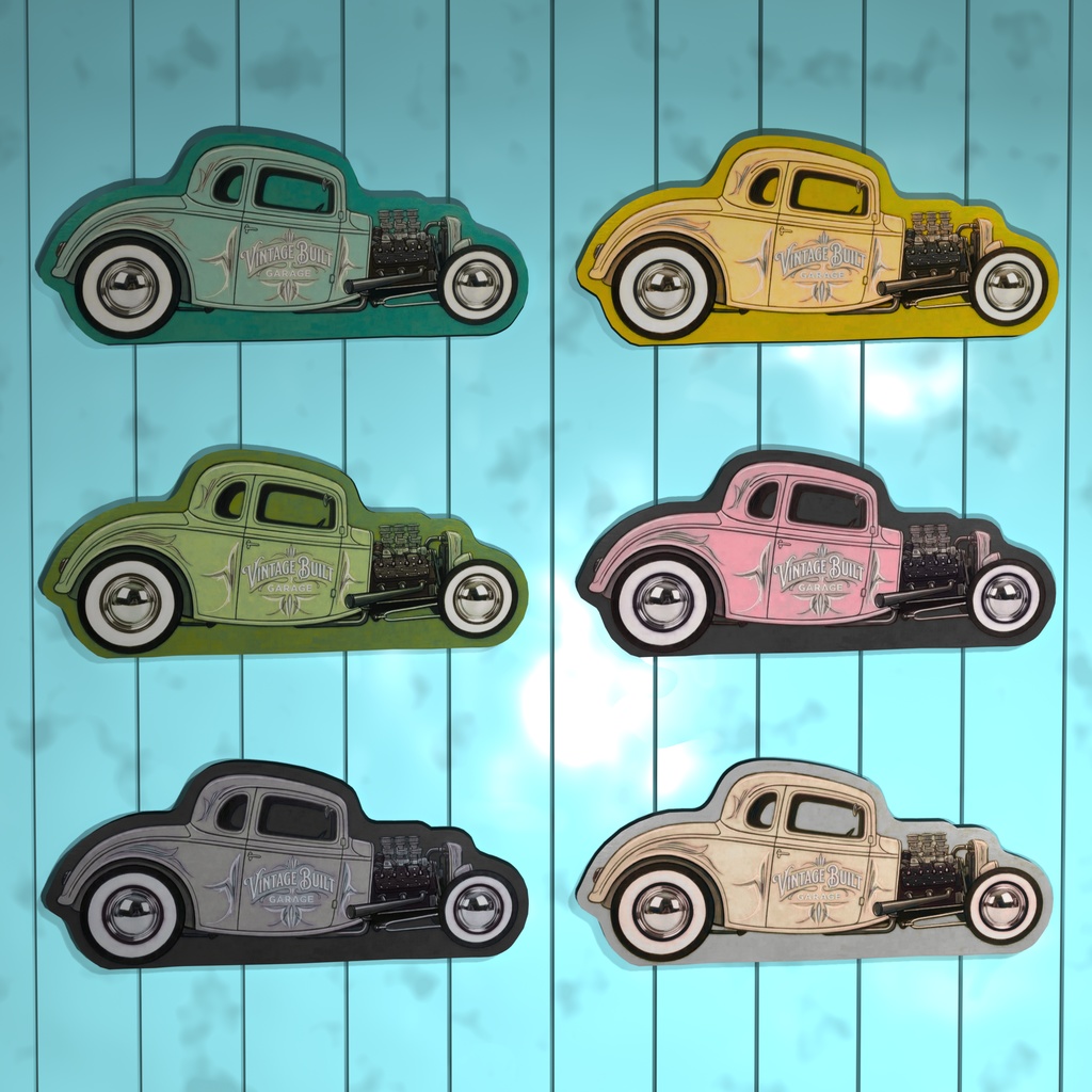 Hot Rod Wall Decor - Deuce Coupe Pinstripe paint <6 color types>