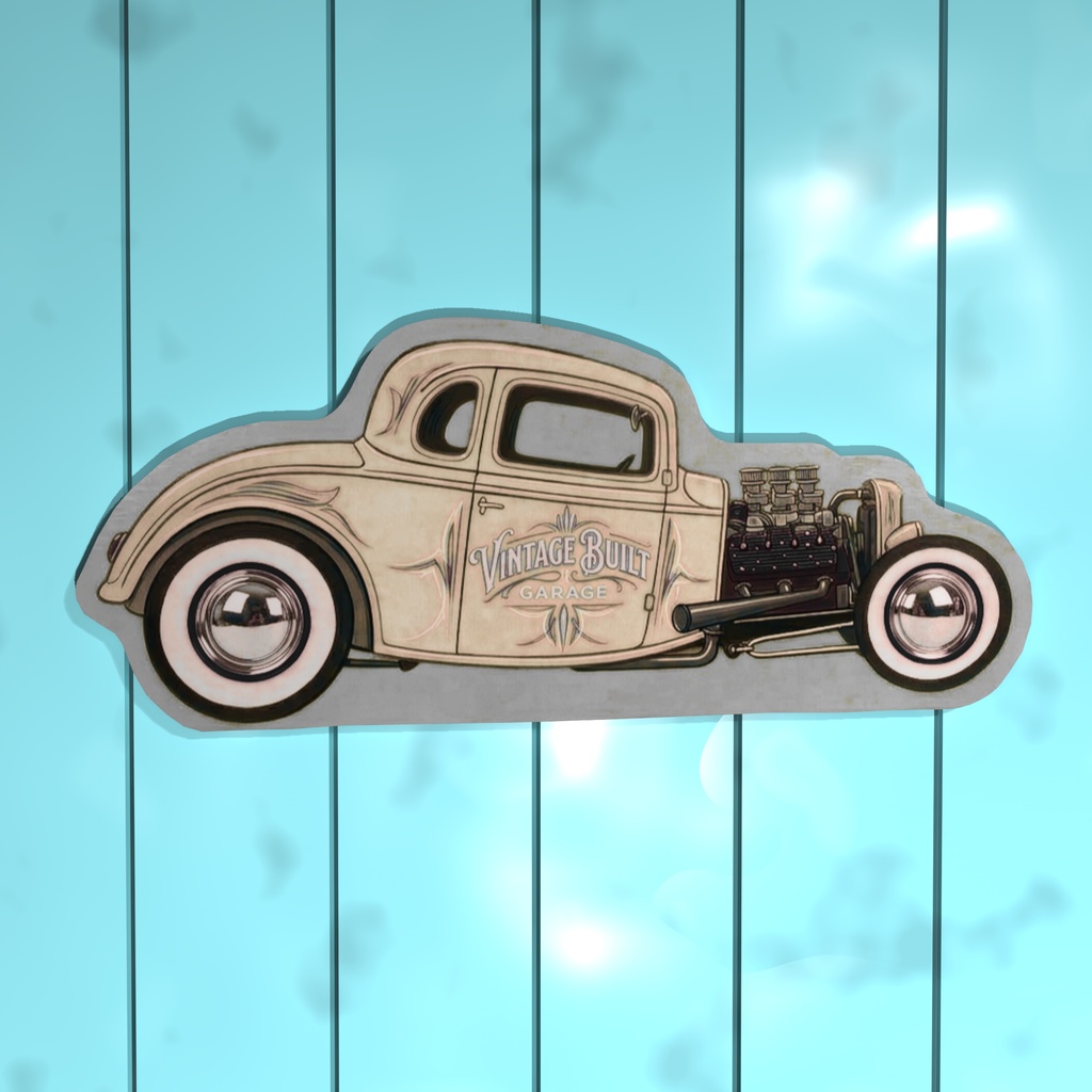 Hot Rod Wall Decor - Deuce Coupe Pinstripe paint <6 color types>