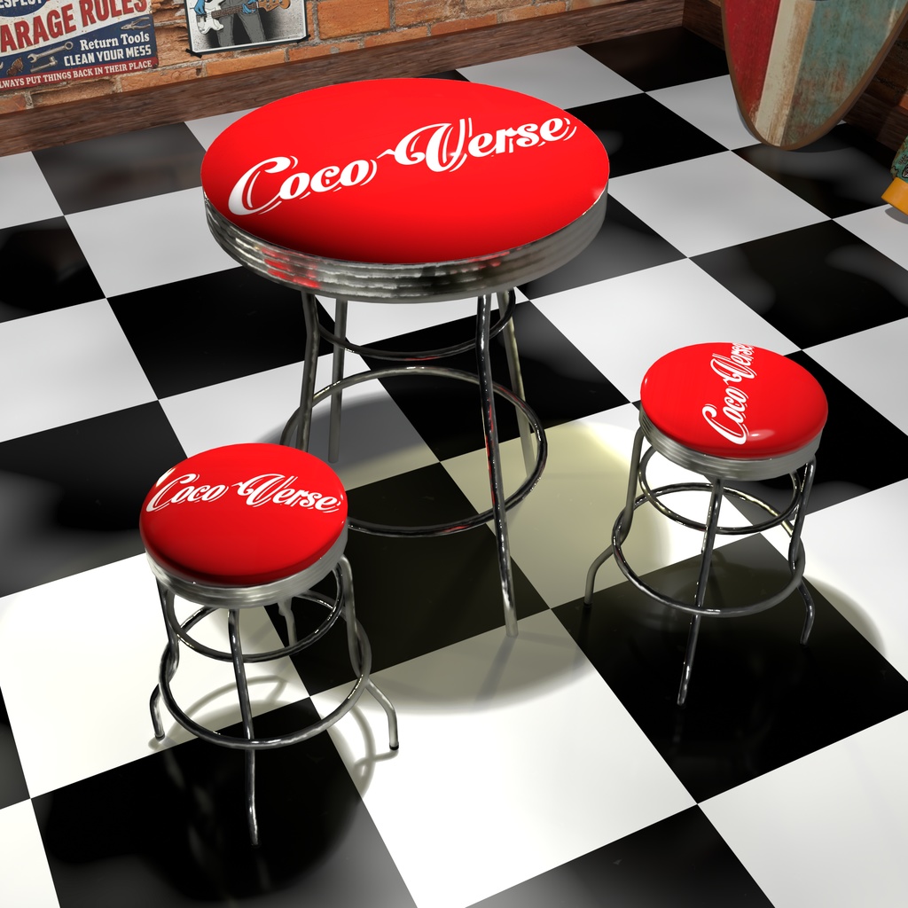 Coco Verse Chair And Table - 50s diner design-