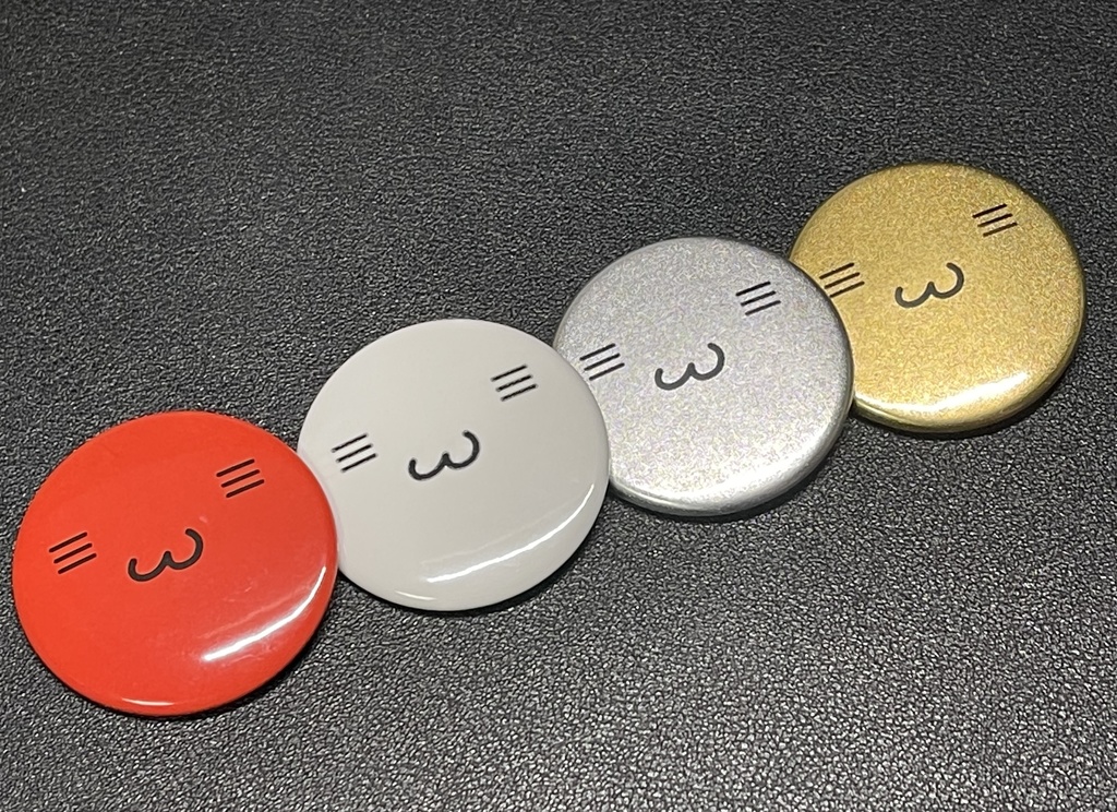 ぷにひ缶バッジ(赤白金銀セット)