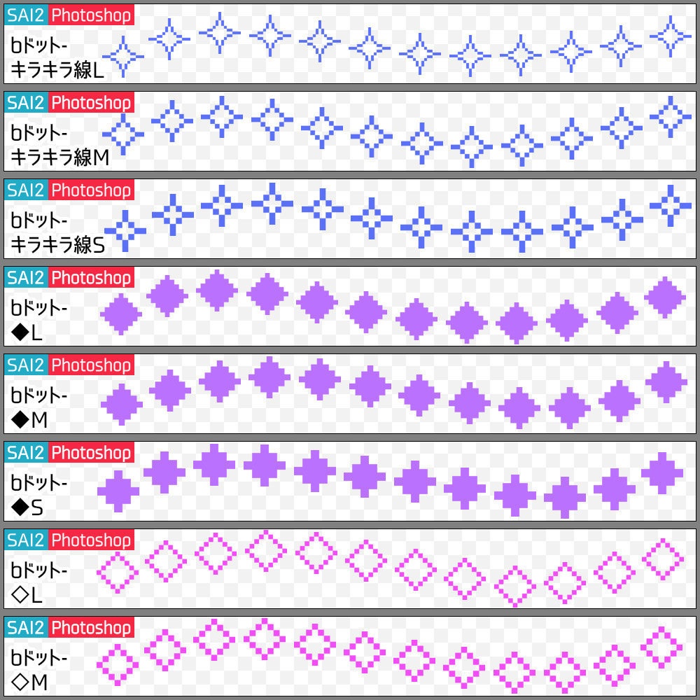 【無料】ドット絵風ブラシ【SAI2・クリスタ・Photoshop】