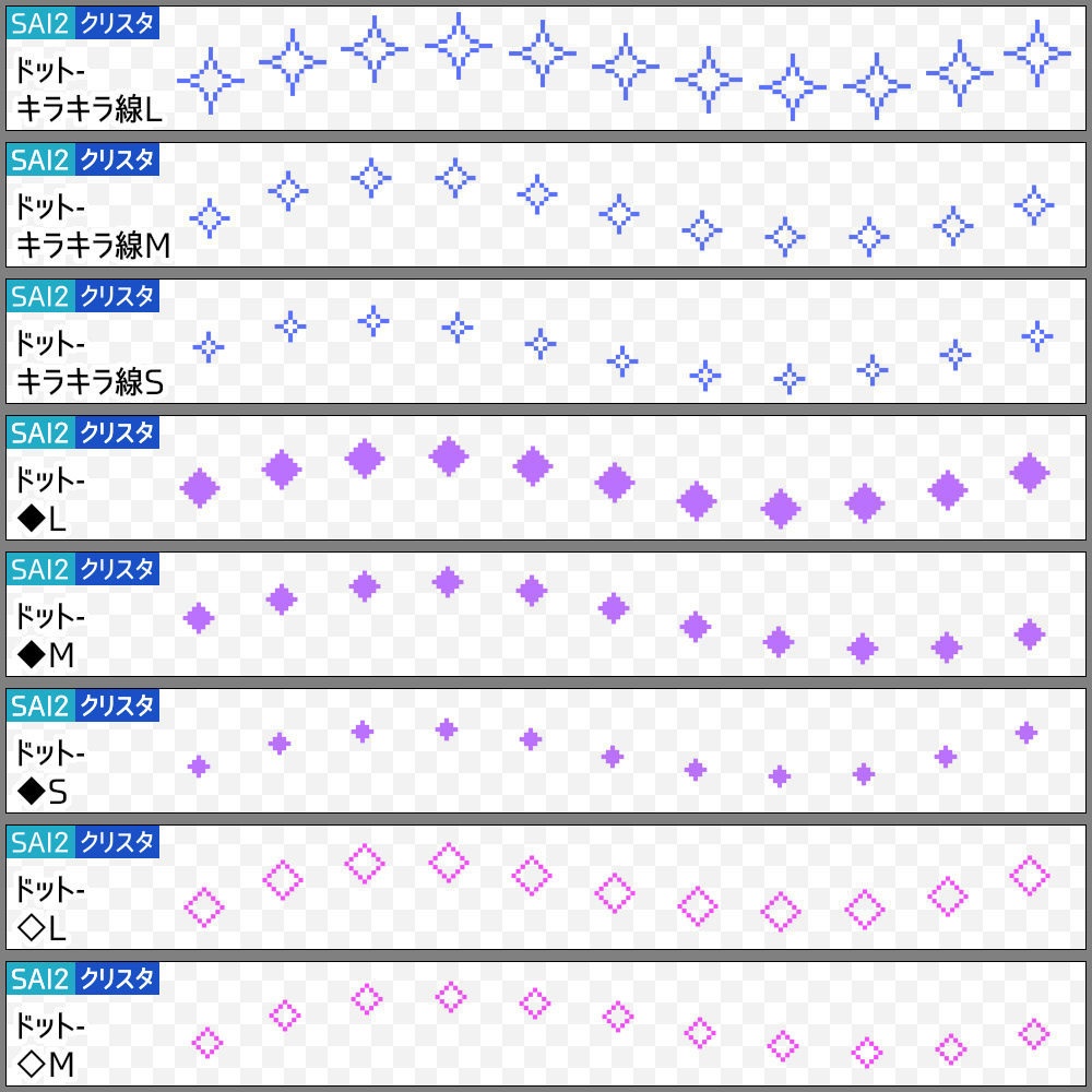 【無料】ドット絵風ブラシ【SAI2・クリスタ・Photoshop】