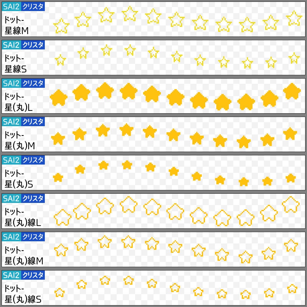 【無料】ドット絵風ブラシ【SAI2・クリスタ・Photoshop】