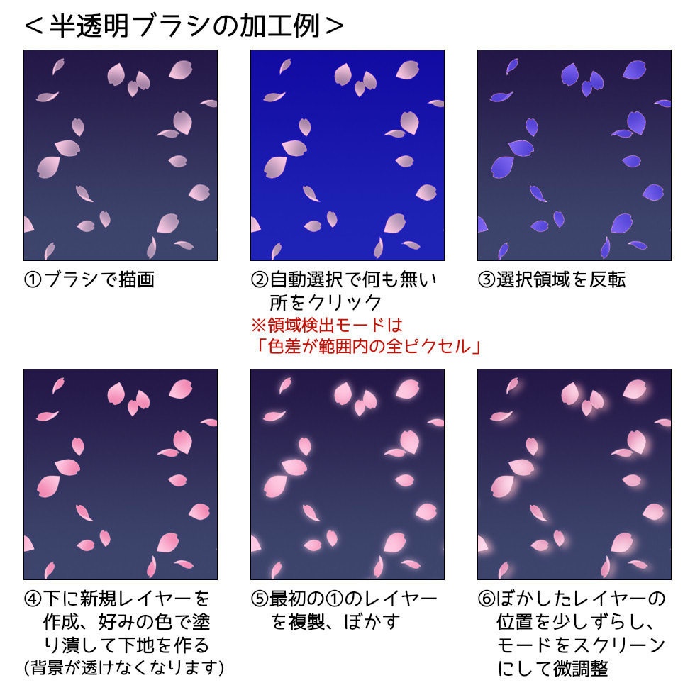 【SAI2用】舞い散る葉・花びらブラシ