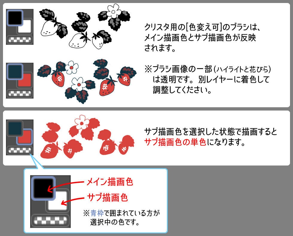 【無料あり】苺の素材集【SAI2・クリスタ・Photoshop】