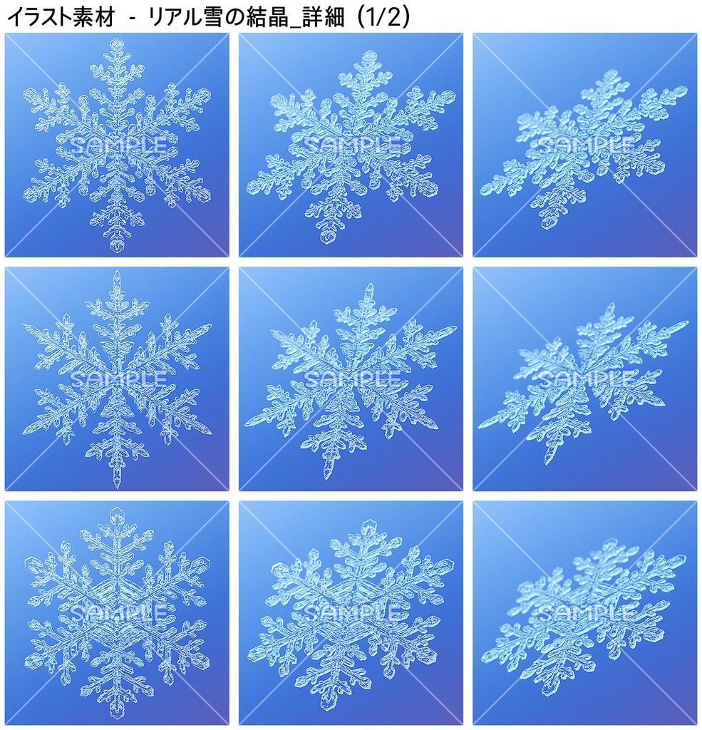【無料あり】雪の結晶ブラシ【SAI2・クリスタ・Photoshop】