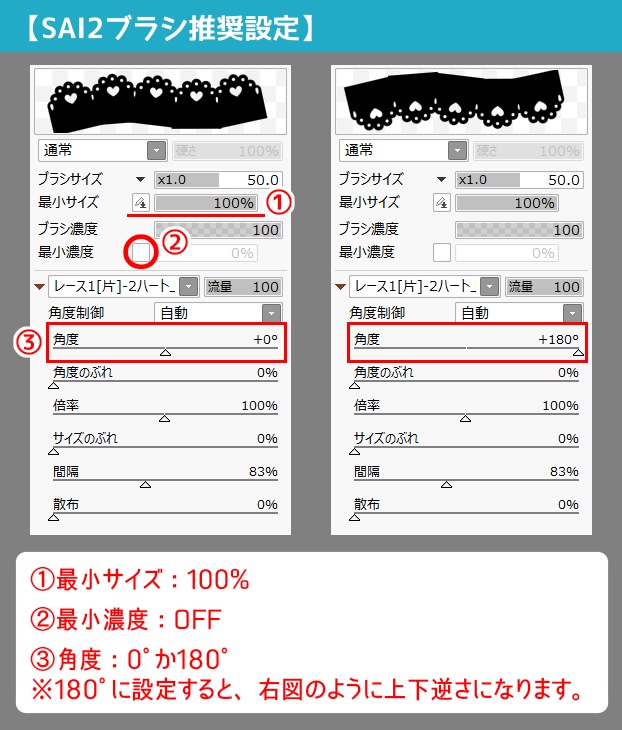 【無料】シンプルレースブラシ1【SAI2・クリスタ・Photoshop】