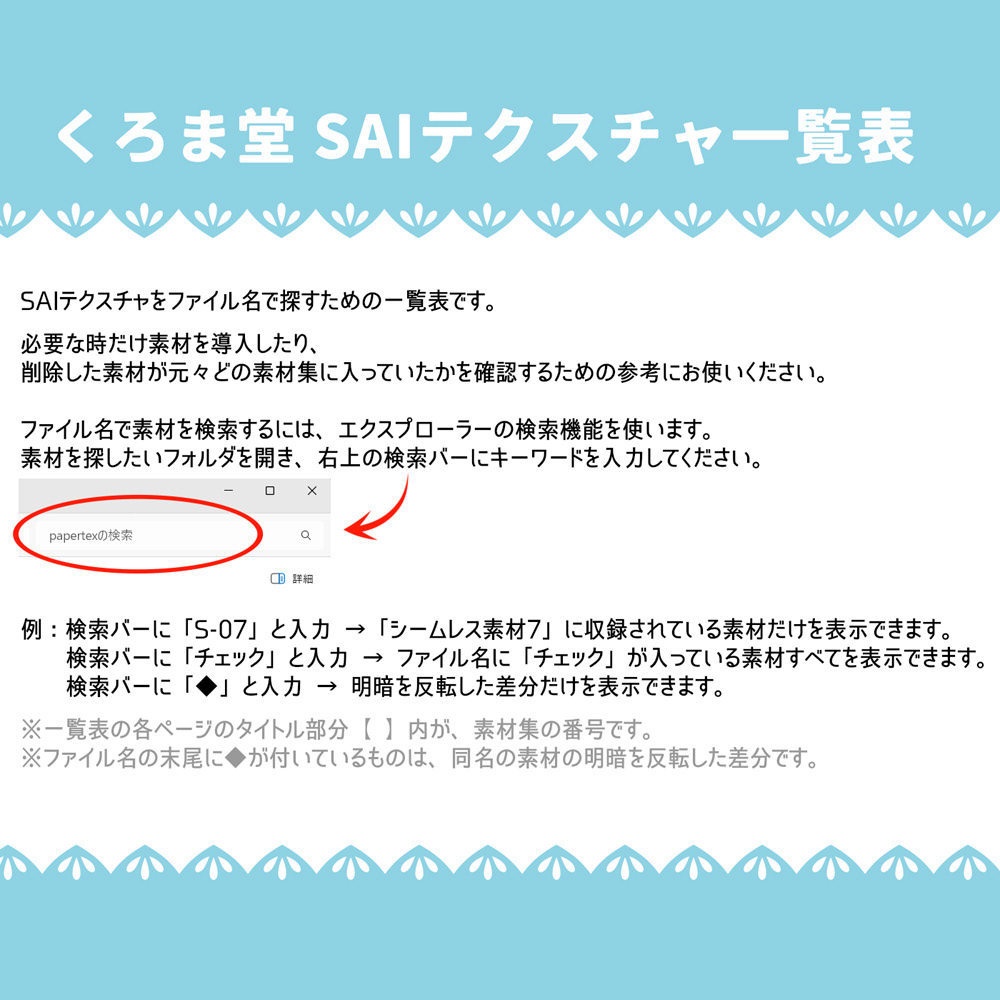 SAIテクスチャ一覧表