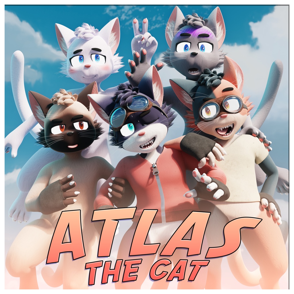 Atlas The Cat - Base - 3D Model For VRChat