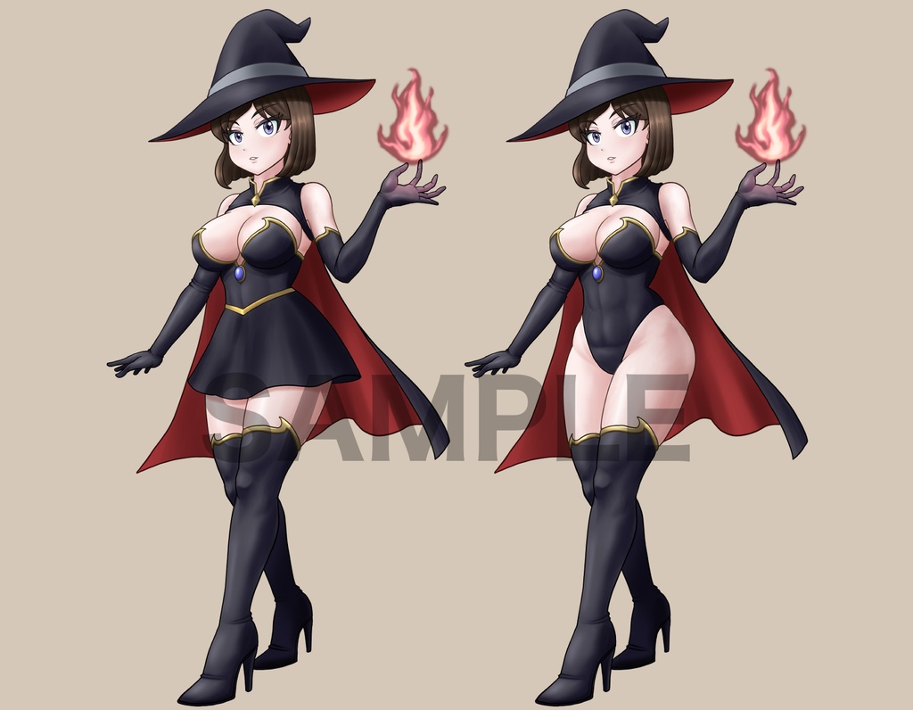 立ち絵素材、魔法使い・女性、C01