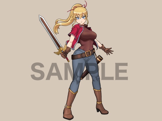 立ち絵素材、女剣士、C02