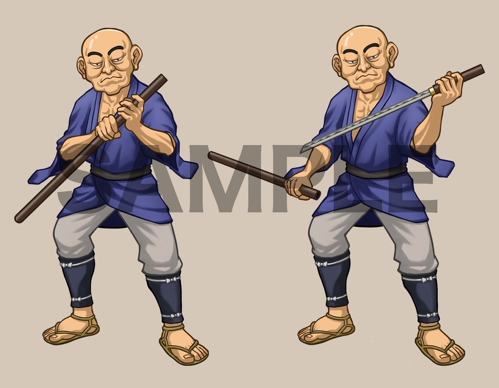 立ち絵素材、仕込み刀の達人、和服の剣士、C16