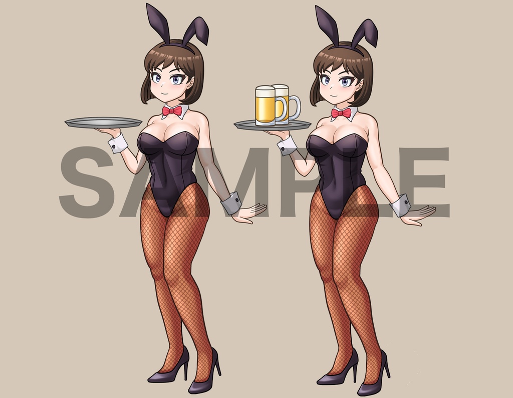 立ち絵素材、バニーガール、C01