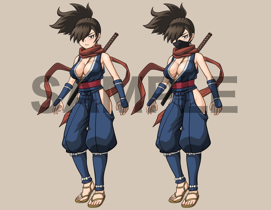 立ち絵素材、女忍者、くノ一、C27