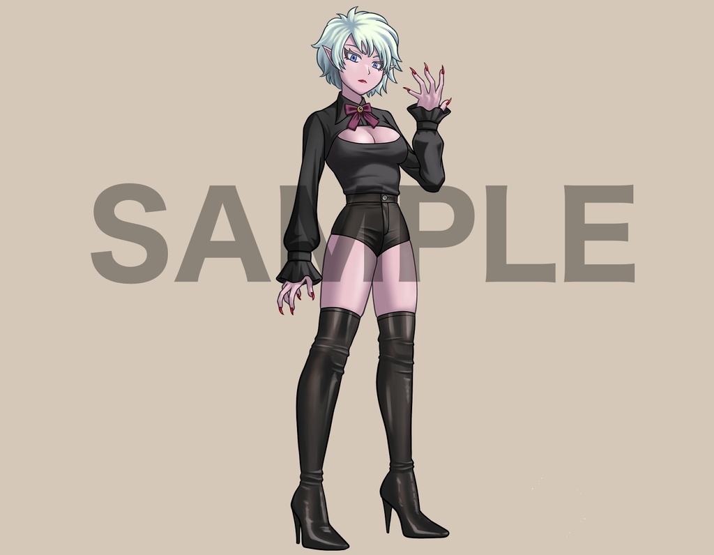 立ち絵素材、ショートヘアの女吸血鬼、C34